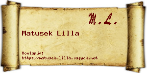 Matusek Lilla névjegykártya